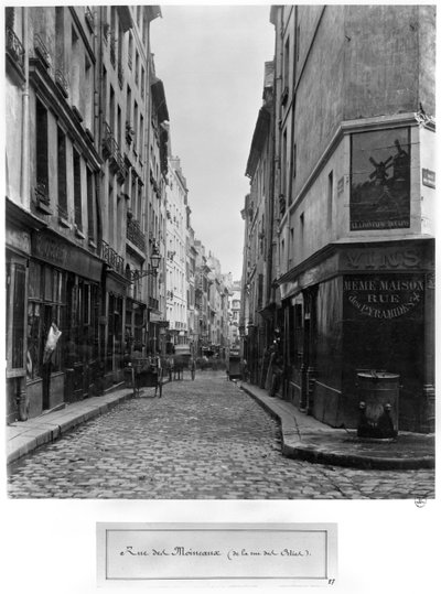 Rue des Moineaux, von Rue des Orties, Paris, 1858-78 von Charles Marville